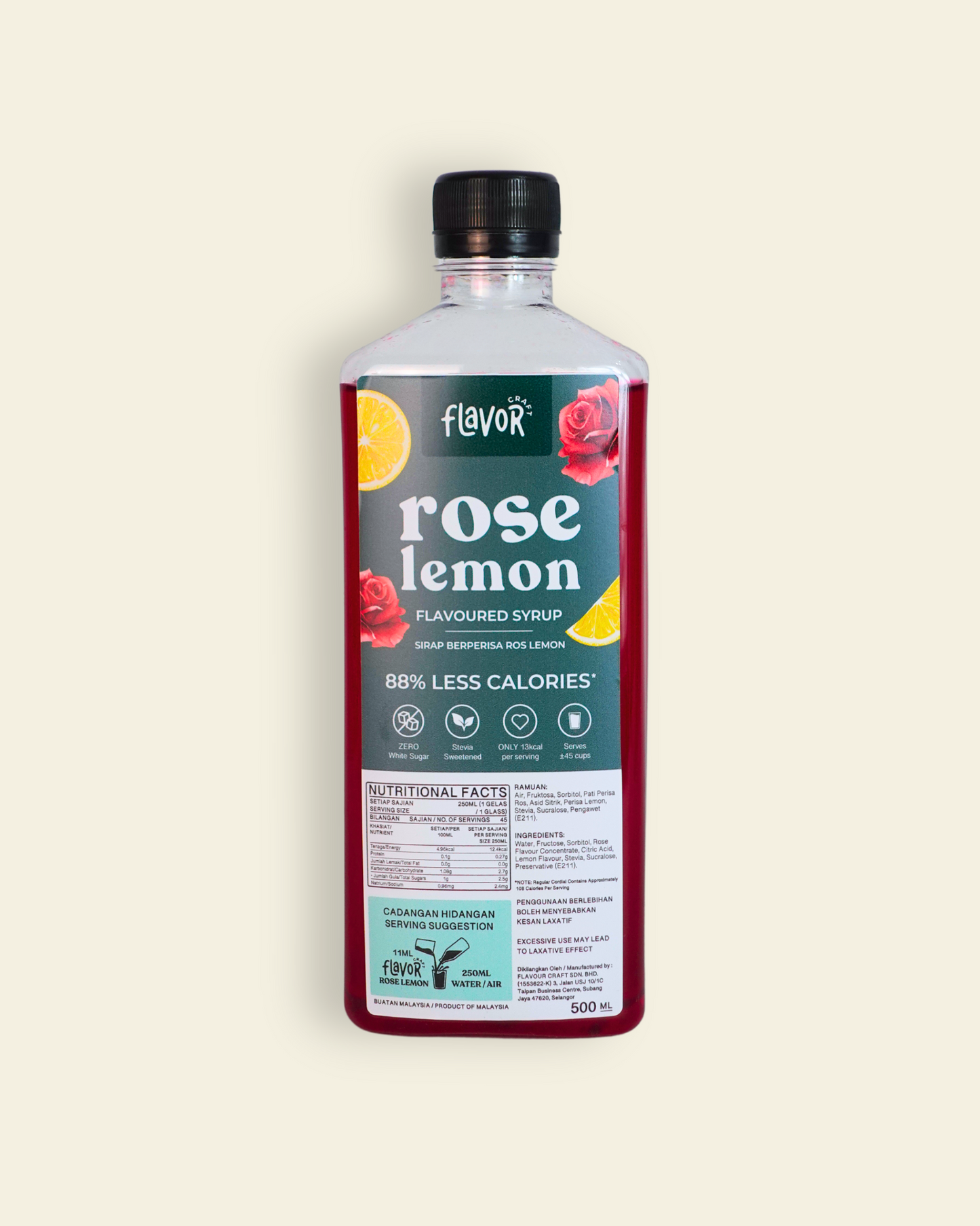 Rose Lemon Flavored Syrup